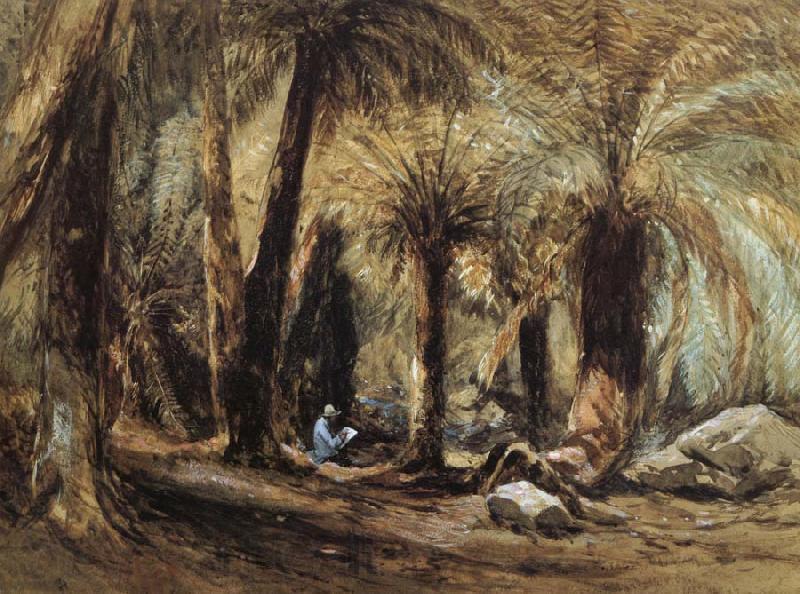 John Skinner Prout Fern Tree Gully,Mount Wellington Spain oil painting art